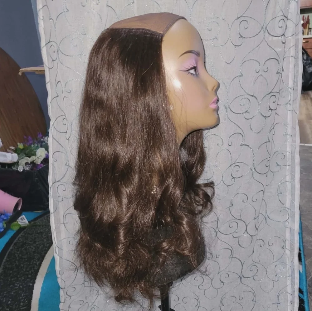 Tiffani Everyday Hat Wig By LU'S Wigs. Medium Brown Color. Human Hair Wig! - Picture 1 of 15